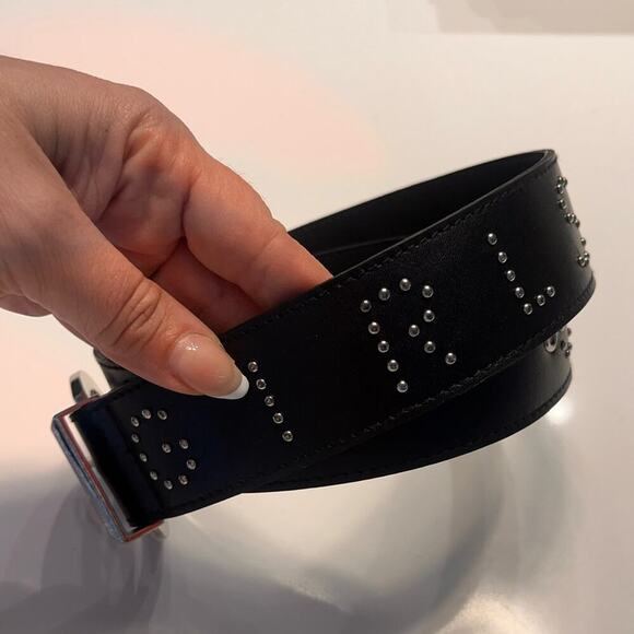 GRLFRND Genuine Leather Black Belt “Girls” Size Small NWT - Picture 9 of 11